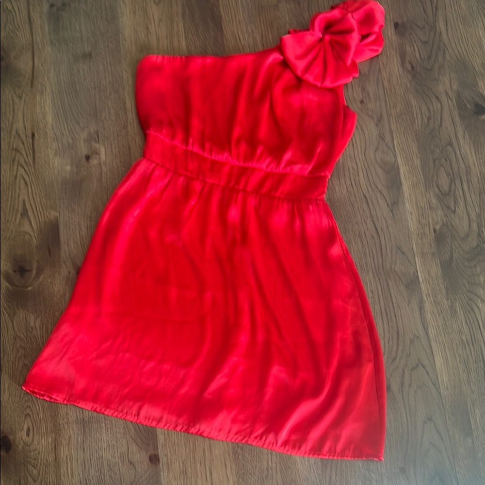 Francesca's Collections Women's Red 1 Shoulder Dress Medium